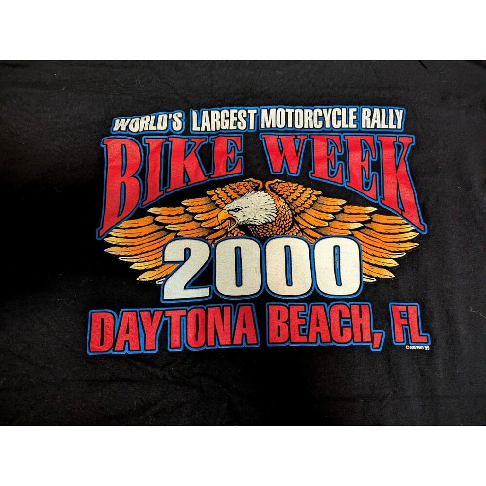 Vintage 2000 Daytona Beach Spring Eagle Biker Rally Tee Shirt Men's XXL - Picture 3 of 6